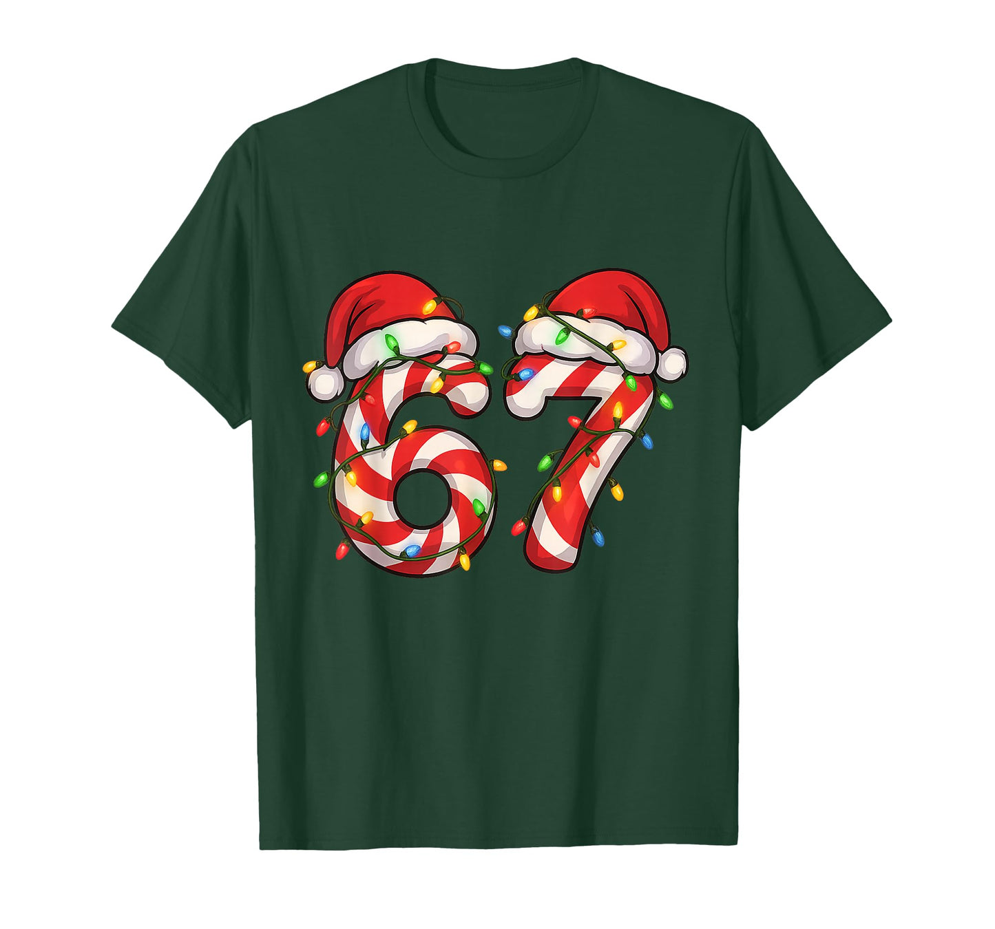 Christmas Candy Cane Santa Xmas 67 Candy Youth Women Men T-Shirt
