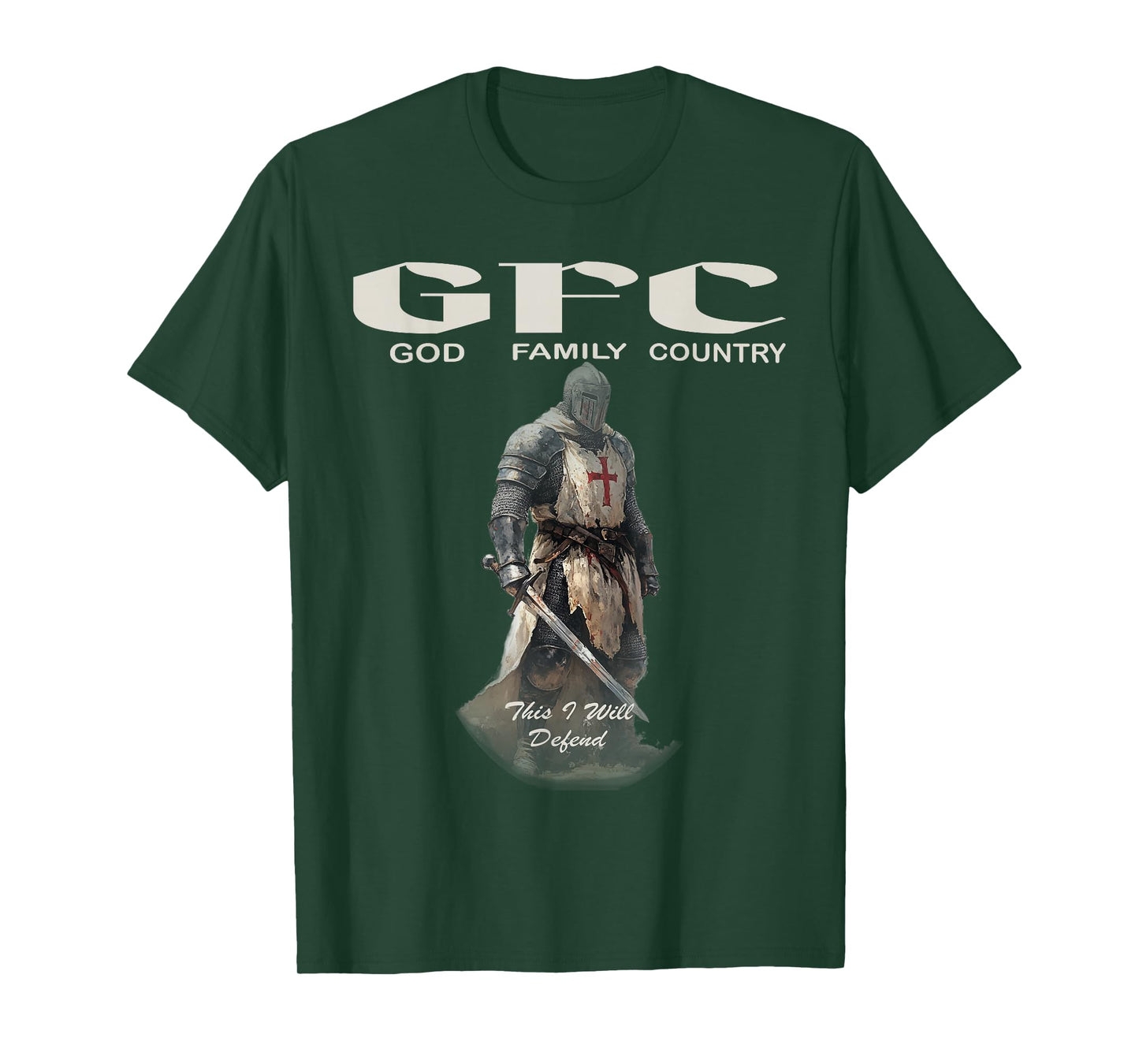 GFC Medieval Warrior Spirit, God Family Country T-Shirt