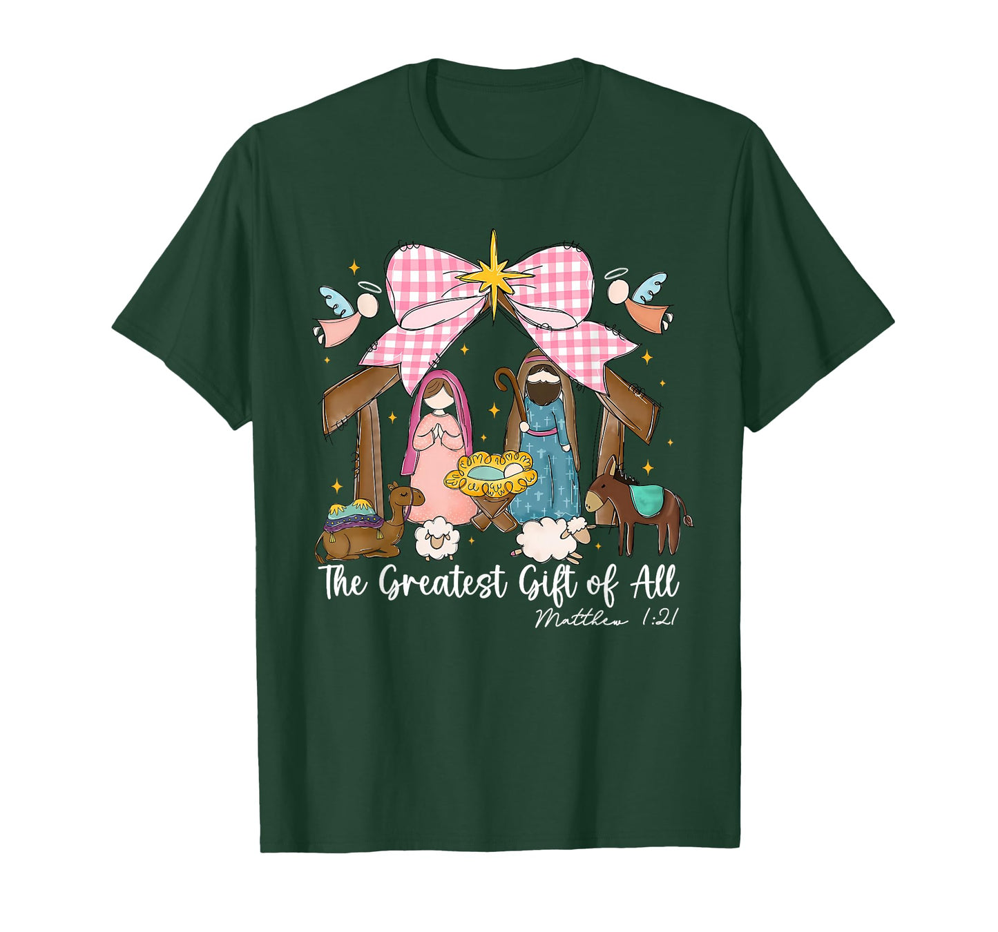 The Greatest Gift of All Nativity Scene Christian Christmas T-Shirt