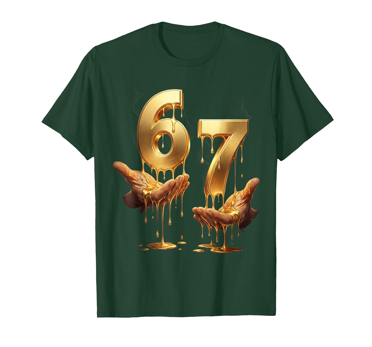 67 Hands Six Seven 6 7 Gold Drip Teens Boys Kids Dripping 67 T-Shirt