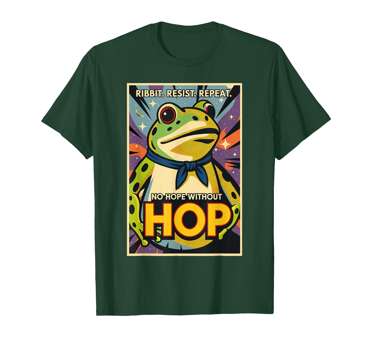 Ribbit Resist Repeat No Hope Without Hop Funny Portland Frog T-Shirt