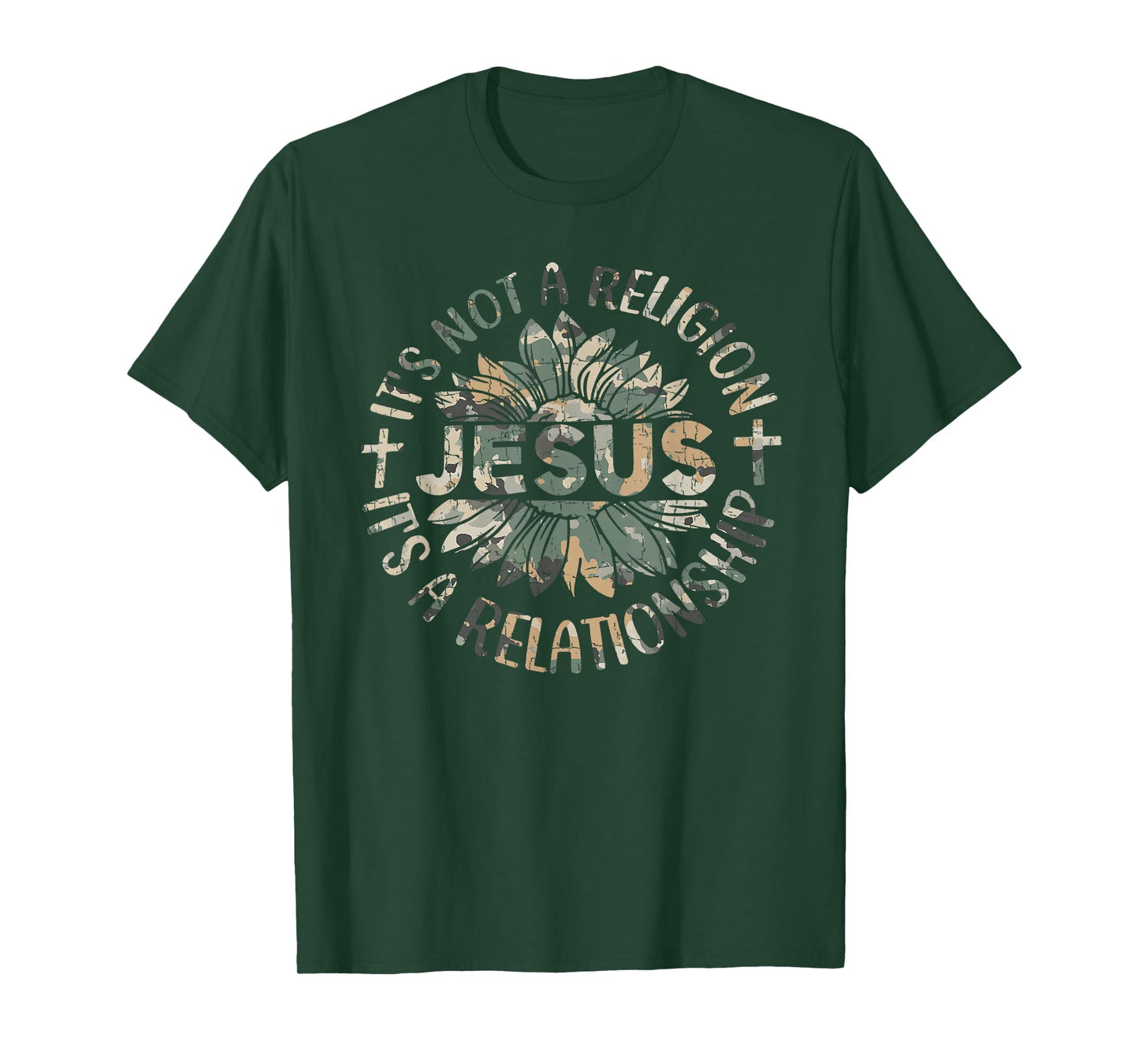 Vintage Camo Jesus Not A Religion It's A Relationship T-Shirt