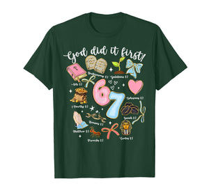 Vintage God Did It First 67 Six Seven Meme Christian Bible T-Shirt