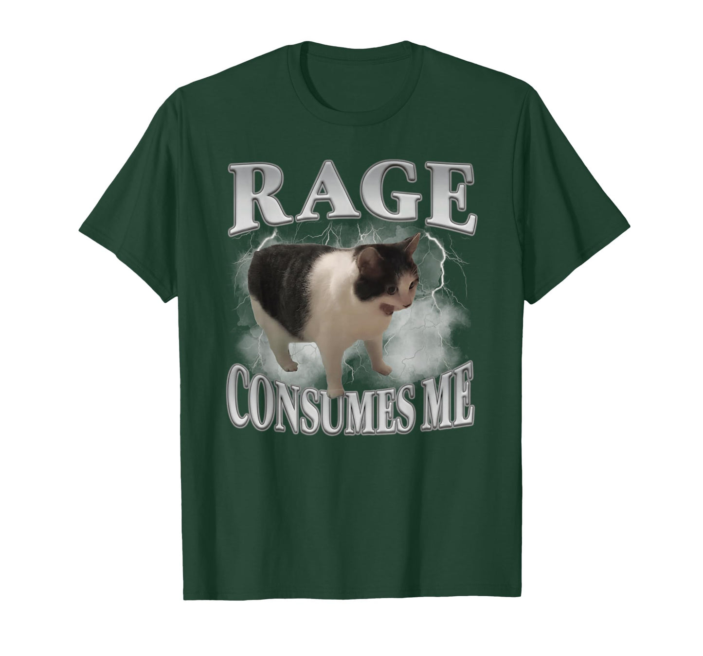 Rage Consumes Me Funny Cat Meme Men Women Novelty T-Shirt