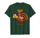 Turkey Drinking Coffee Bow Turkey Day Thanksgiving Womens T-Shirt
