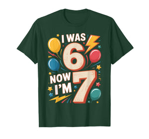 I was 6 Now I'm 7 Seven Year Old 67 Meme Funny 7th Birthday T-Shirt