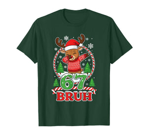 67 Bruh Six Seven Meme Reindeer Christmas Kids Boys Girls T-Shirt