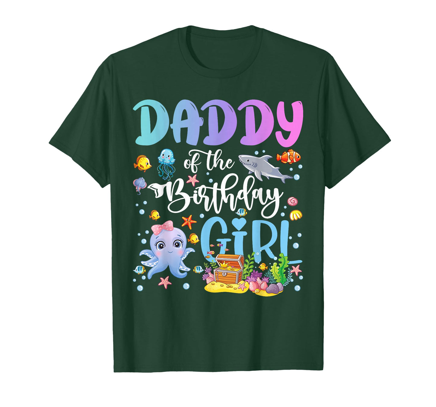 Daddy of The Birthday Girl Sea Fish Ocean Aquarium T-Shirt