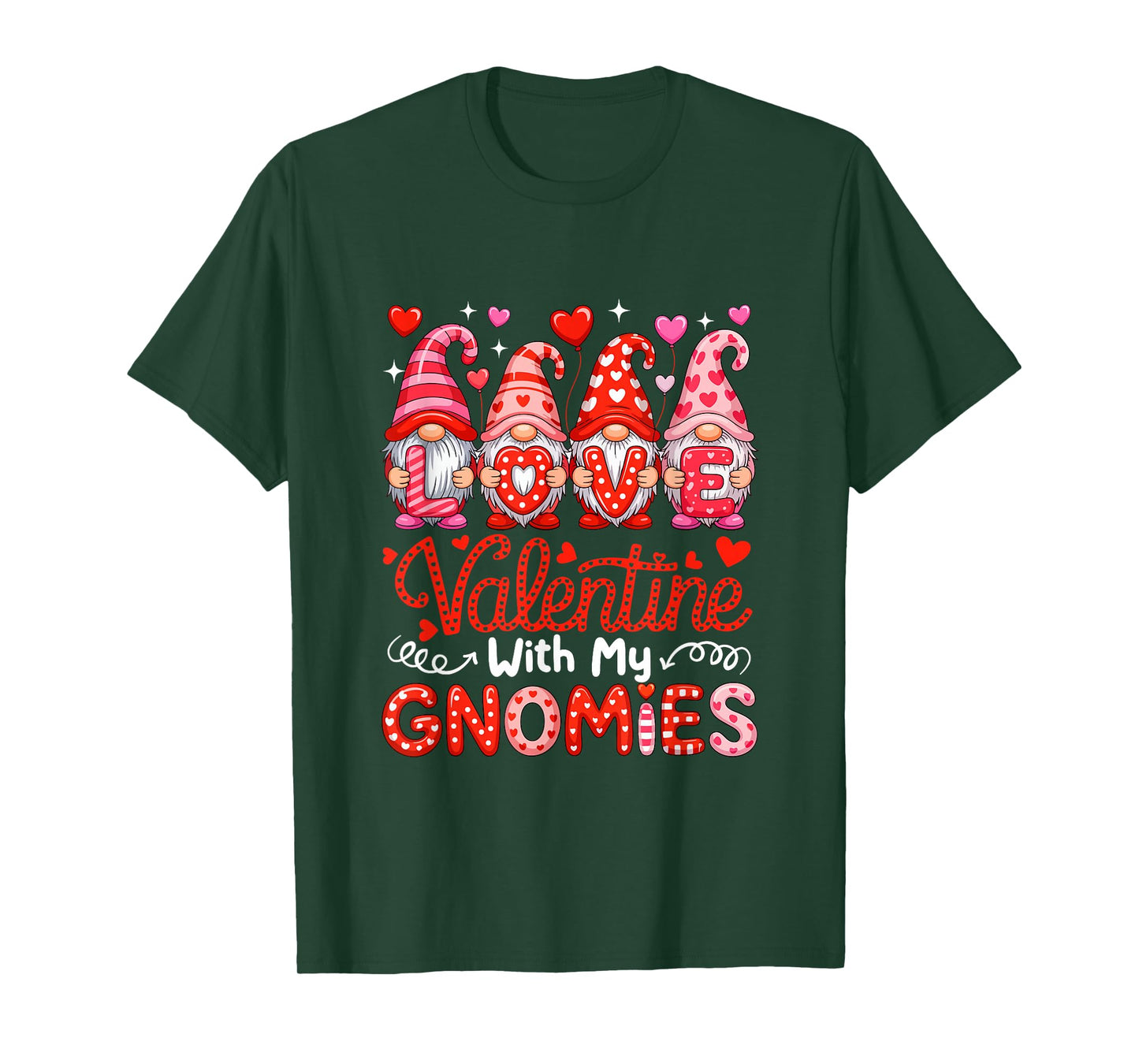 Love Valentine with My Gnomies Group Gnomes Cute Hearts T-Shirt