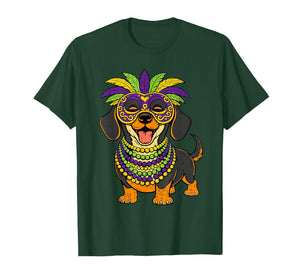 Dachshund Mardi Gras Carnival Jester Beads Dog Lover Pet T-Shirt