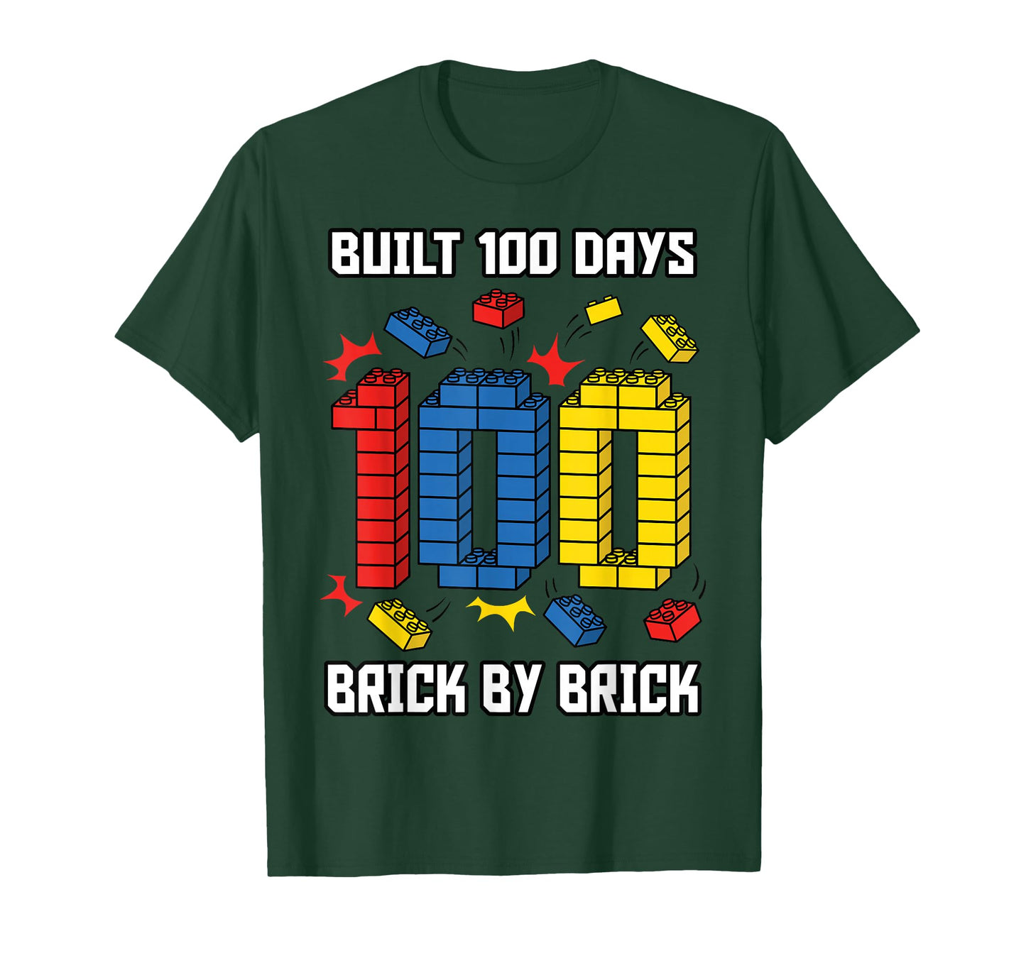 Built 100 Days Brick by Brick 100 Days of School T-Shirt
