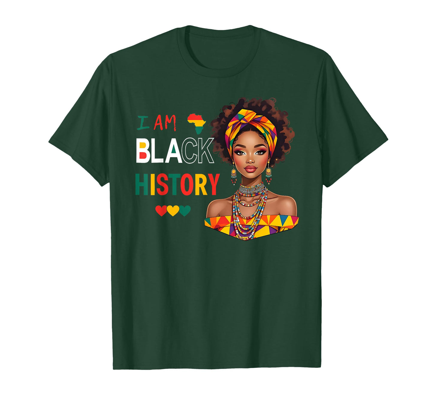 Love Black Woman African Melanin Queen I Am Black History T-Shirt