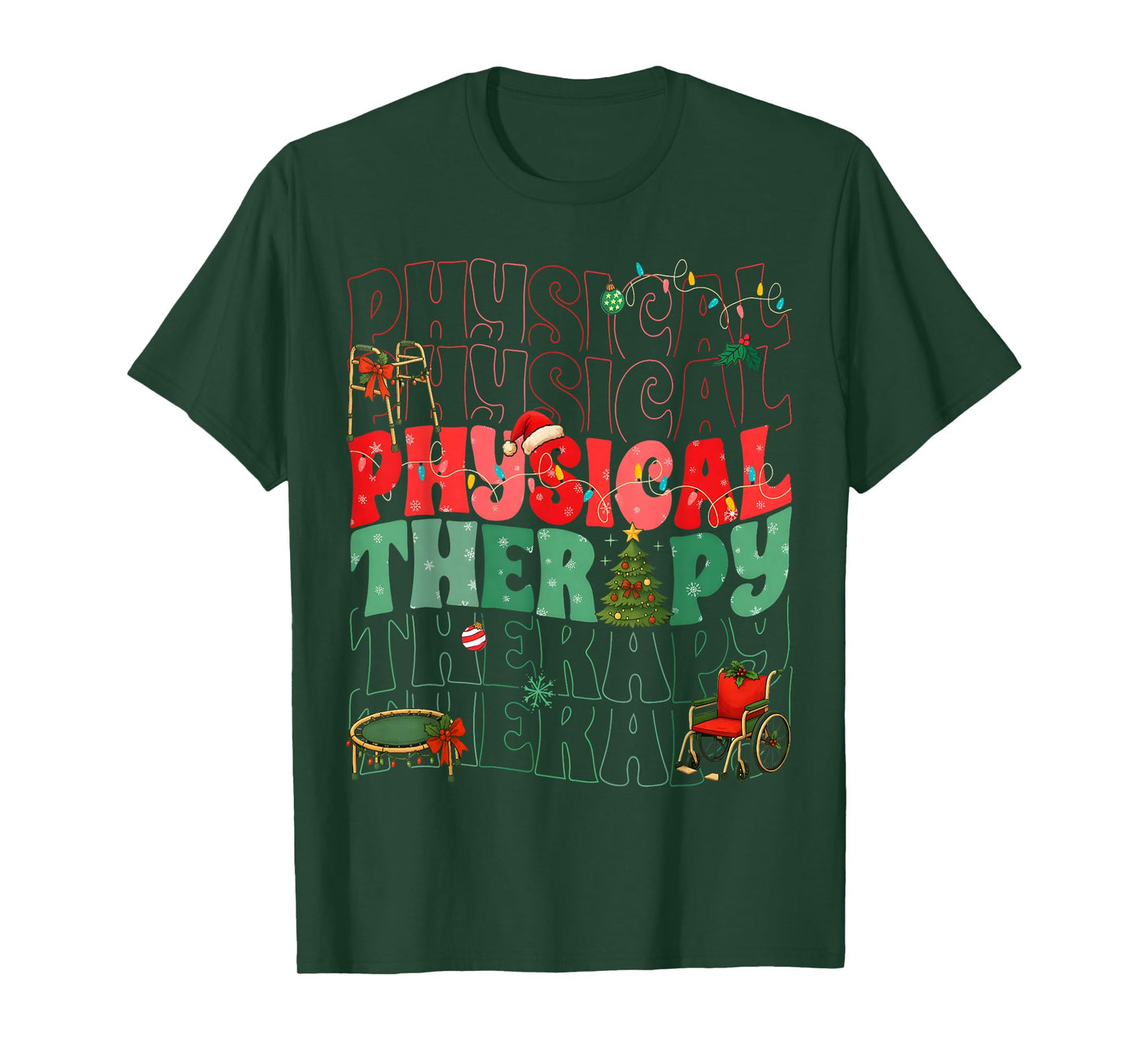 Physical Therapy Christmas Santa Hat PT Therapist Xmas T-Shirt