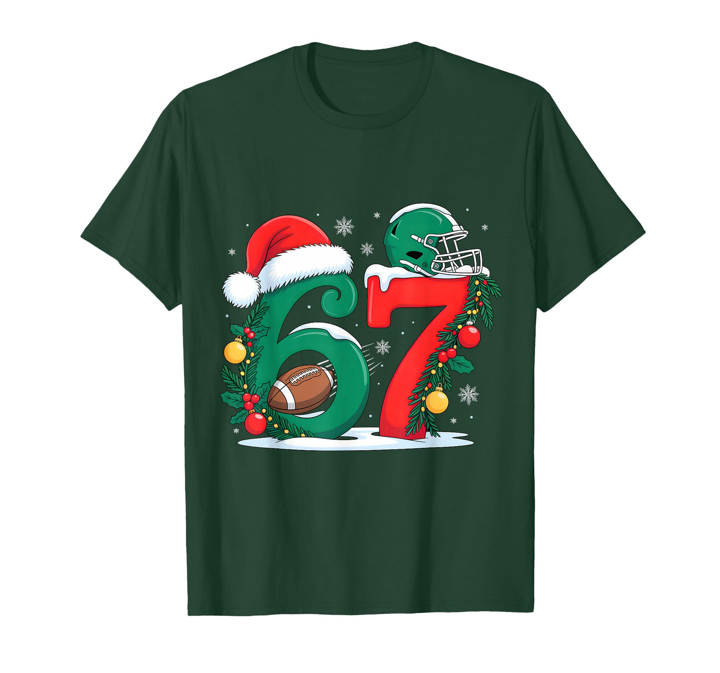 67 Christmas Football 6 7 Meme Boys Six Seven Christmas Kids T-Shirt