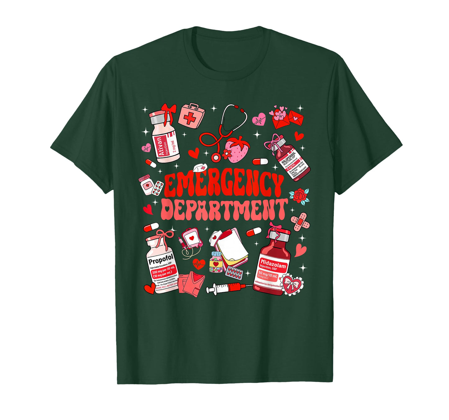Valentine Nurse Emergency Department ER ED Nurse Women T-Shirt