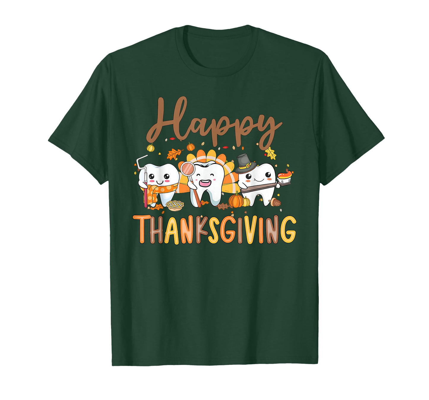 Funny Teeth Thanksgiving Dentist Turkey Dental Squad Gift T-Shirt