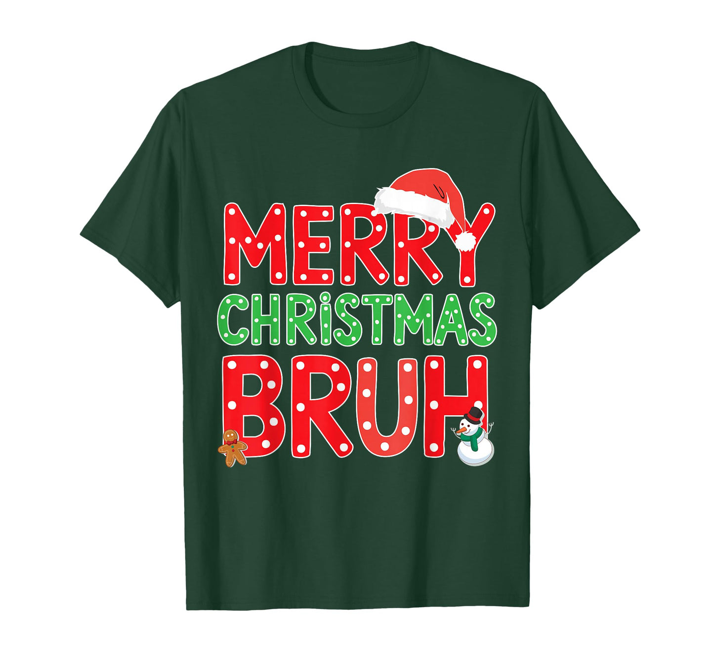 Merry Christmas Bruh Funny Santa Claus Retro Men Women Kids T-Shirt
