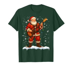 Santa Claus Playing Bass Guitar Christmas Xmas Music T-Shirt