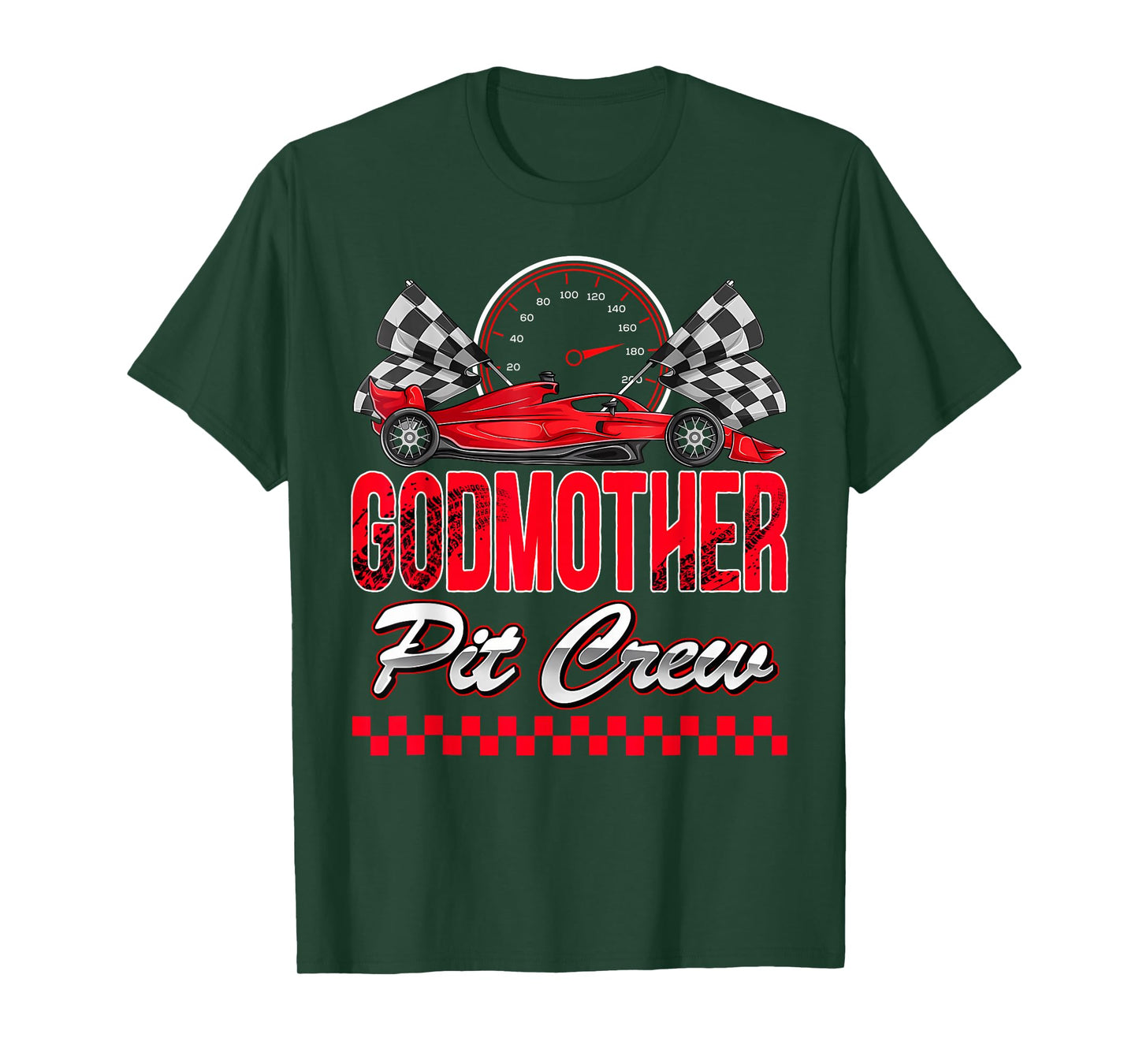 Godmother Pit Crew Racing Family Race Car Birthday Boy T-Shirt