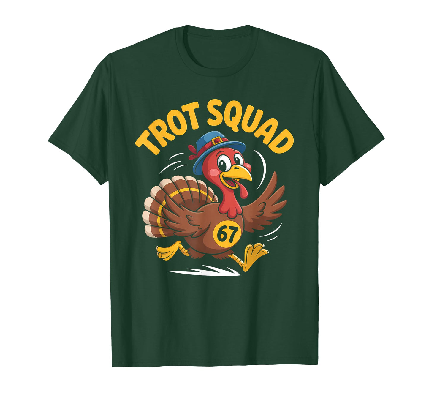 67 Turkey Trot Squad Six Seven Brainrot Meme Thanksgiving T-Shirt