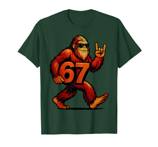 67 Funny Six Seven Gen Alpha Slang Bigfoot T-Shirt