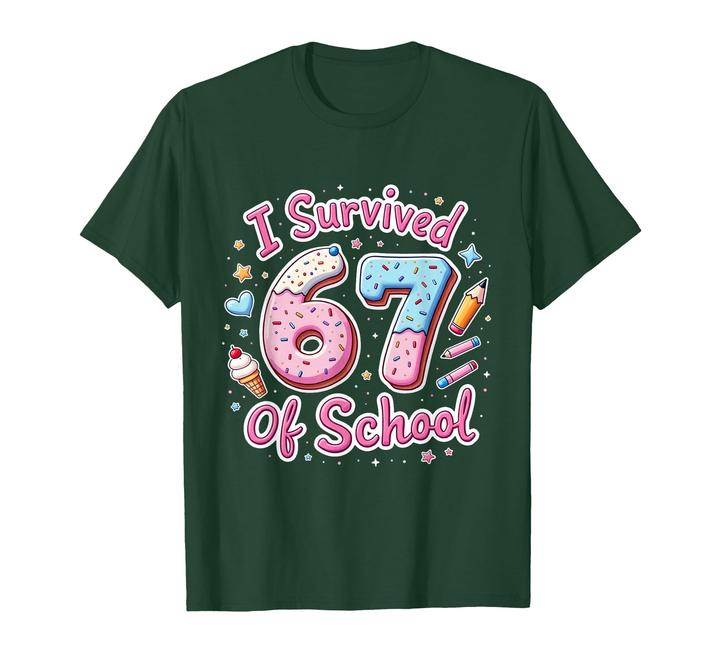 I Survived 67 Days of School Teachers Students T-Shirt