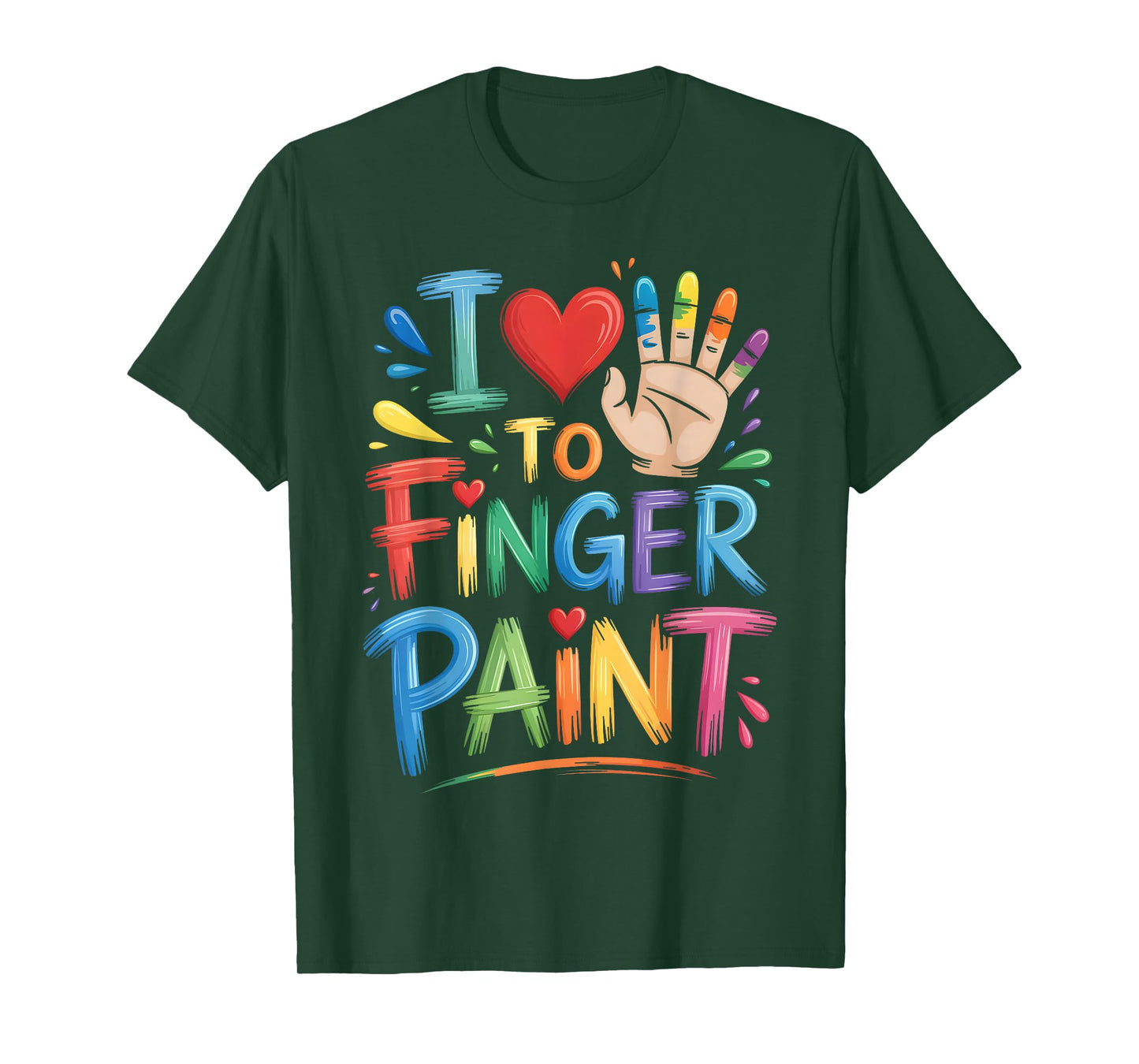 I Love to Finger Paint Couples Art Teacher Finger Painting T-Shirt