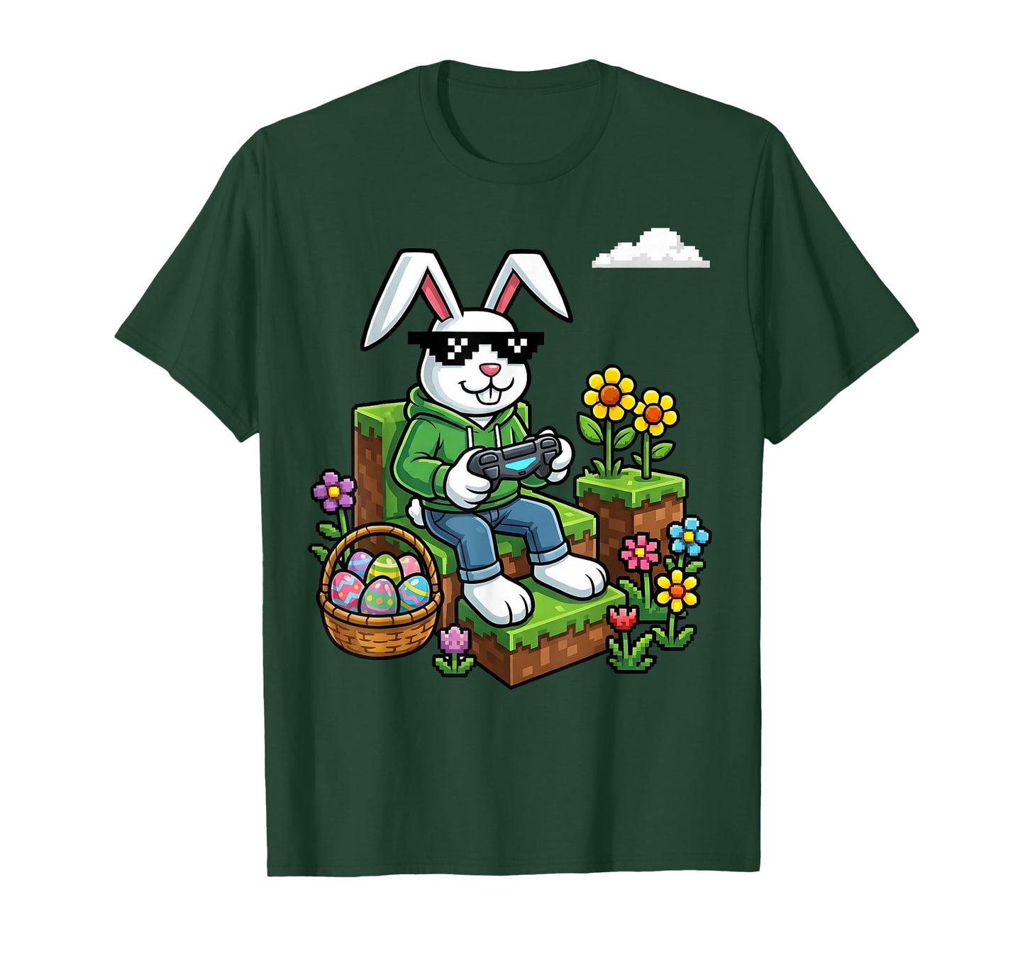 Happy Easter Bunny Egg Video Game Boy Kids Mens Gamer Pixel T-Shirt