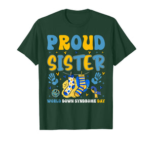Retro Proud Sister World Down Syndrome Day Girl Women Kid T-Shirt