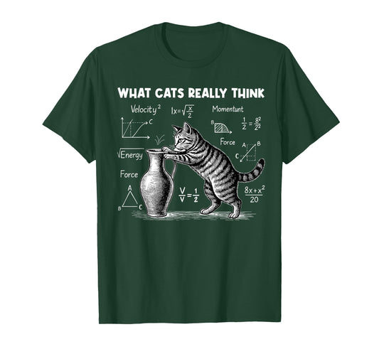 What Cats Really Think Funny Cat Physics Science Teacher T-Shirt