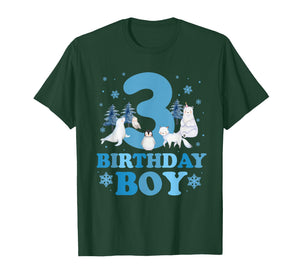 Winter 3rd Birthday Boy Arctic Animals 3 Year Old Birthday T-Shirt