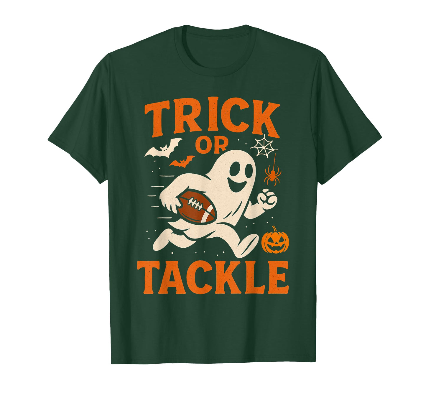 Halloween Ghost Funny Football Shirt for Boys Kids Women T-Shirt