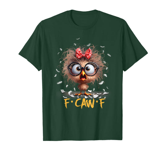 Funny F-Caw-F Black Crow FCawF Humor Quote Bird Shocked Meme T-Shirt
