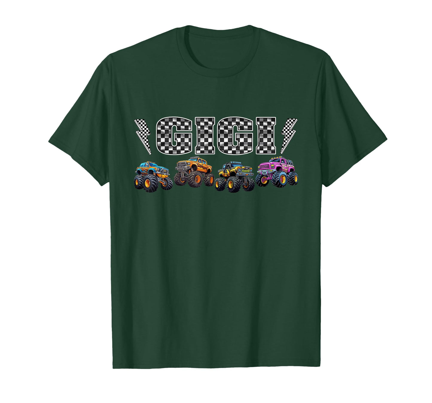 Gigi Retro Monster Truck Family Crew Birthday Matching T-Shirt