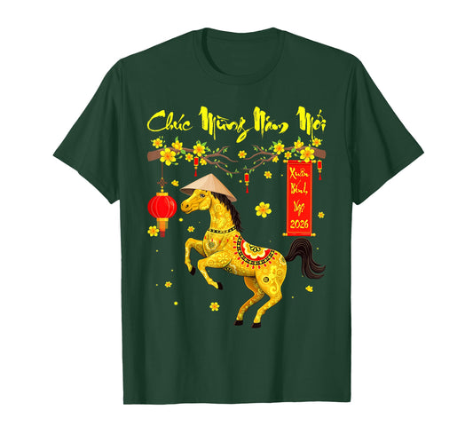 Chuc Mung NAM Moi Xuan Binh NGO Happy TET 2026 Horse Kids T-Shirt
