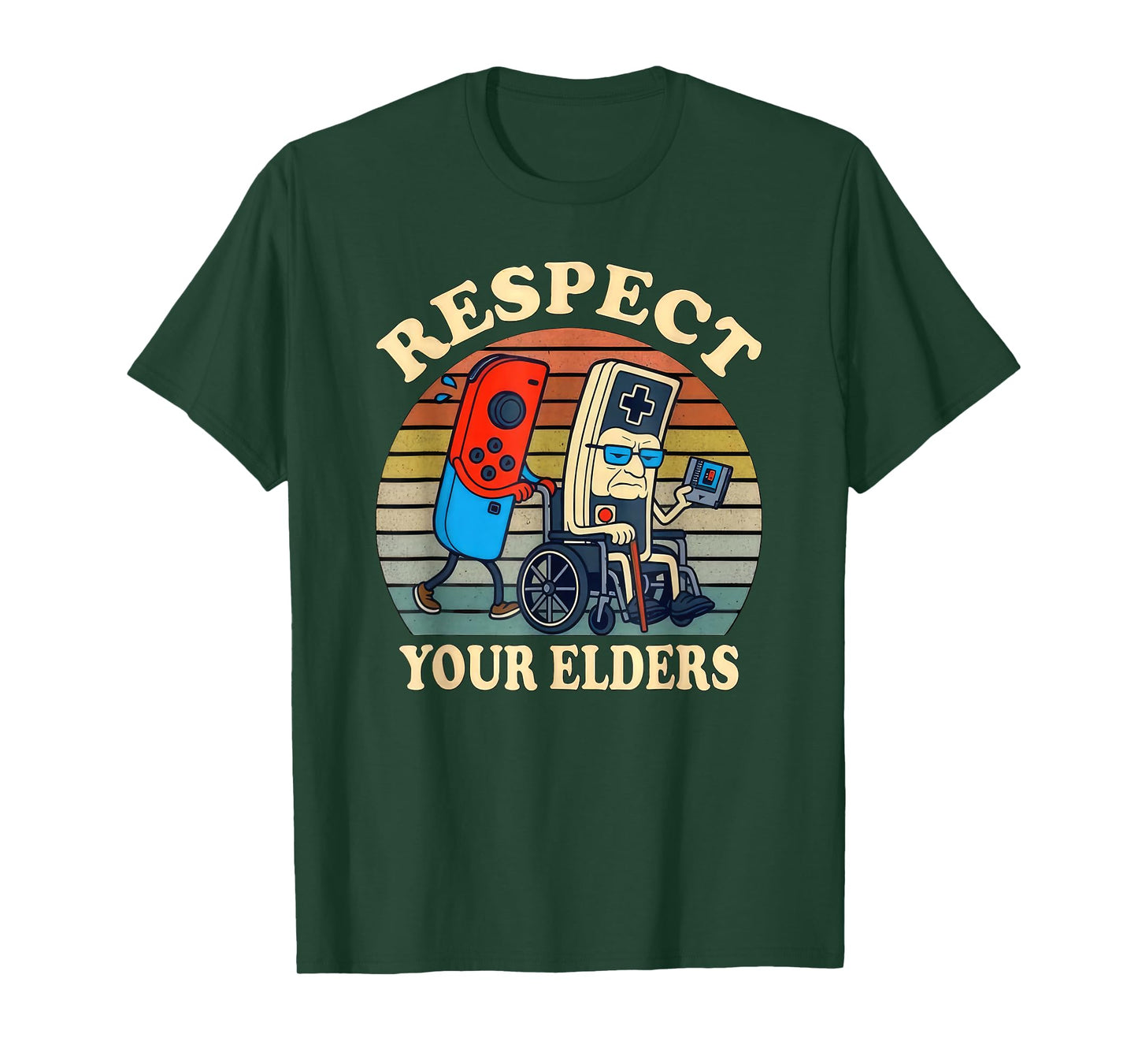 Respect Your Elders Gaming Control Retro Funny Gamer T-Shirt