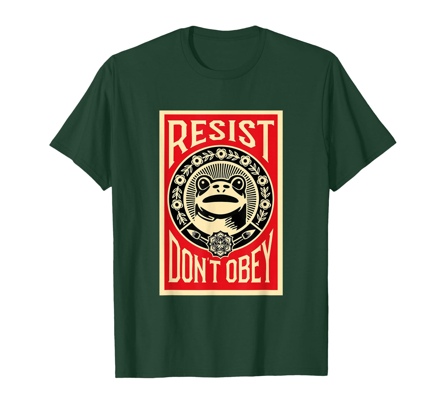 Resist Don't Obey Frog Portland Protest Graphic Art Justice T-Shirt