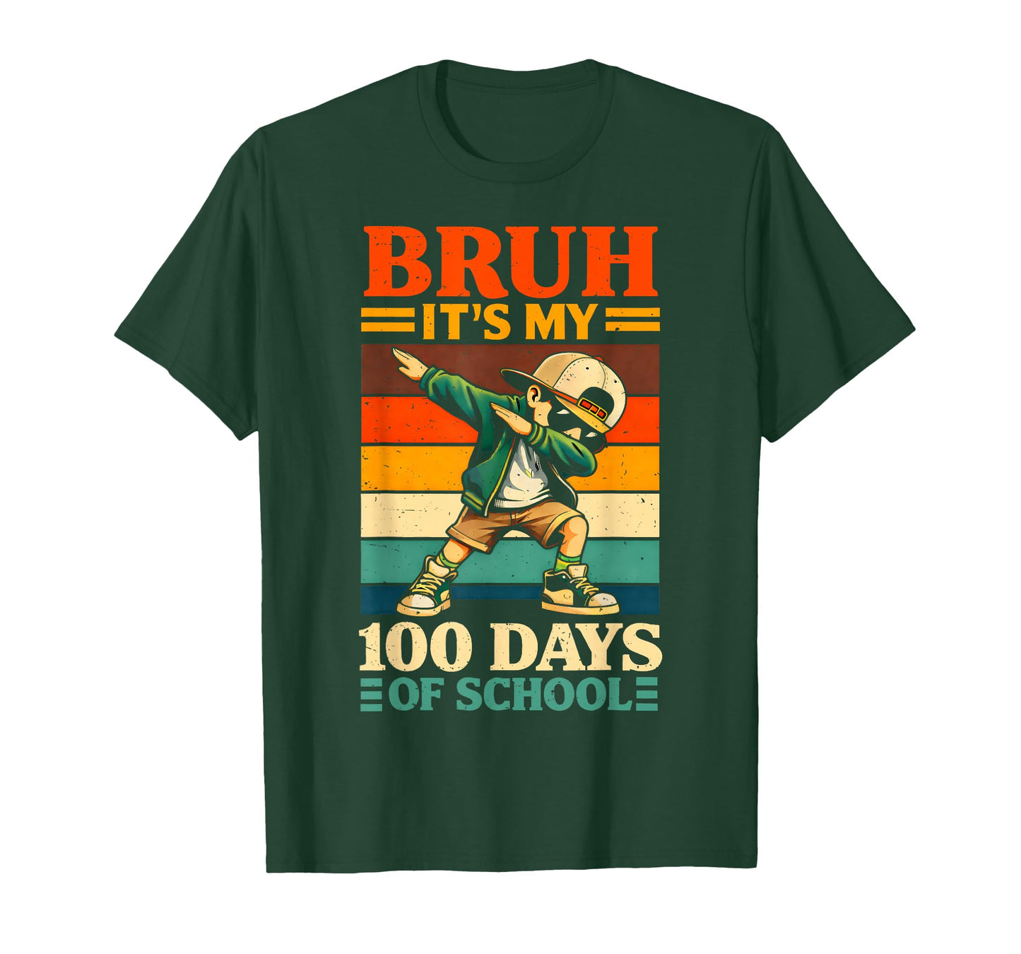 Bruh Its My 100 Days of School Dabbing Boy Men Kid T-Shirt