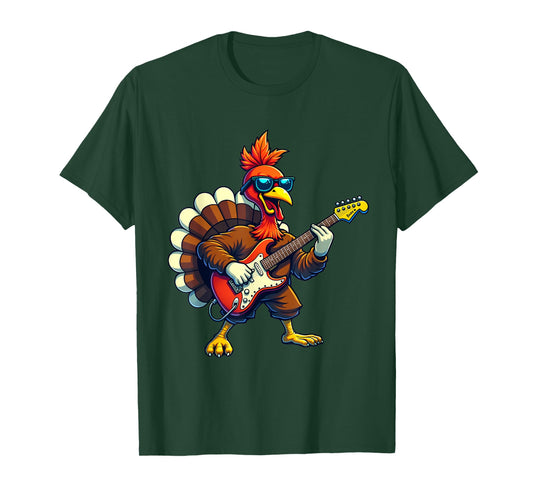 Guitar Turkey Thanksgiving Turkey Funny Guitar Turkey T-Shirt