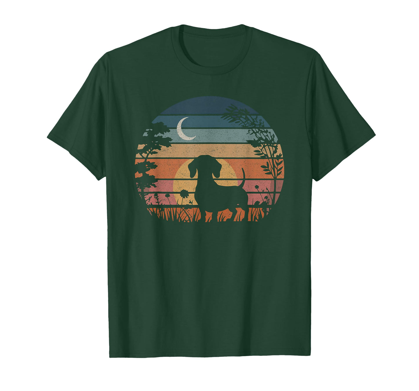 Dachshund Vintage Silhouette 60s 70s Retro Wiener Dog Lover T-Shirt