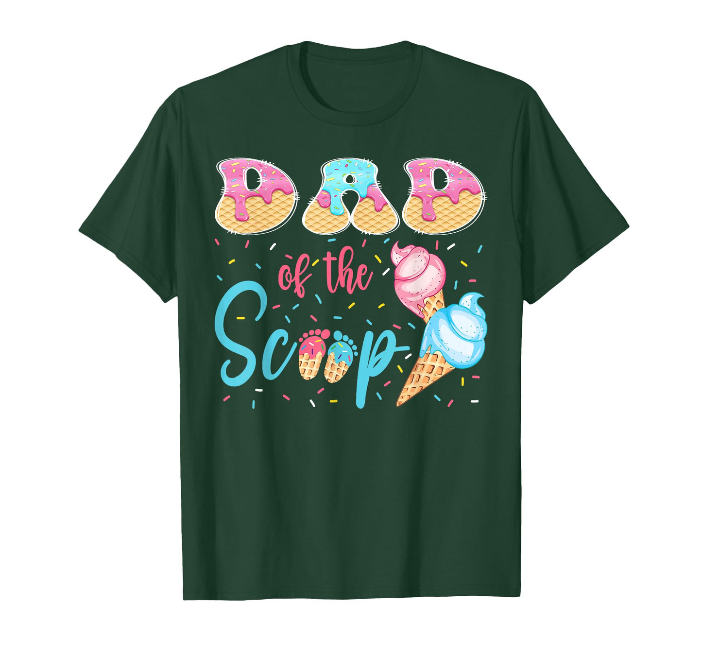 Dad of The Scoop Ice Cream Gender Reveal Baby Shower T-Shirt
