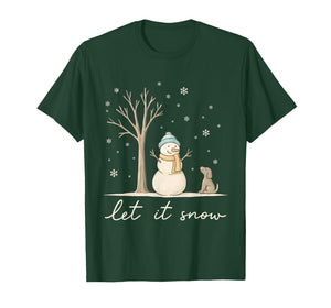 Let It Snow Christmas Snowman Winter Christmas Dog Lovers T-Shirt