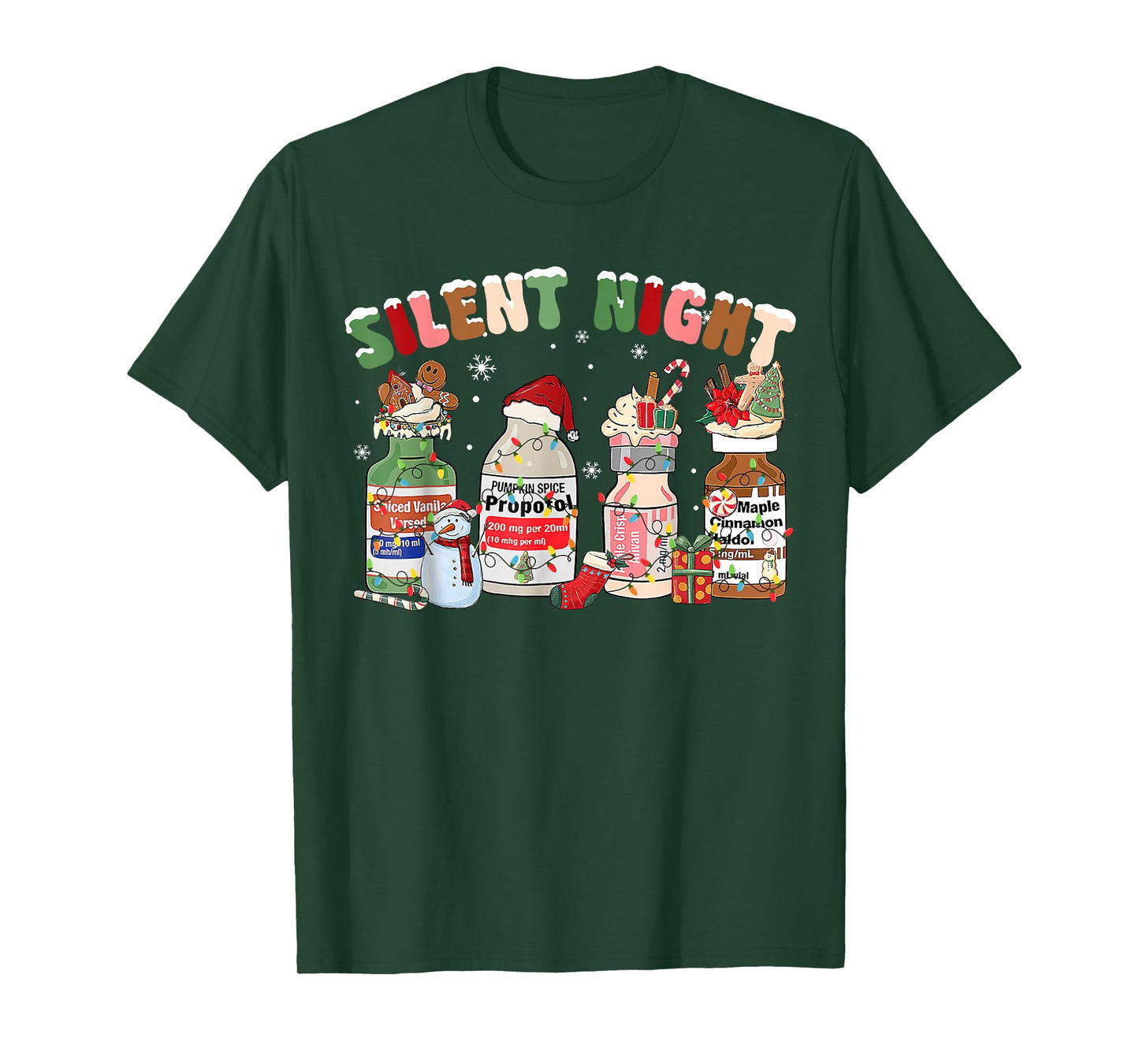 Funny Santa Propofol Silent Night ICU Nurses Merry Christmas T-Shirt