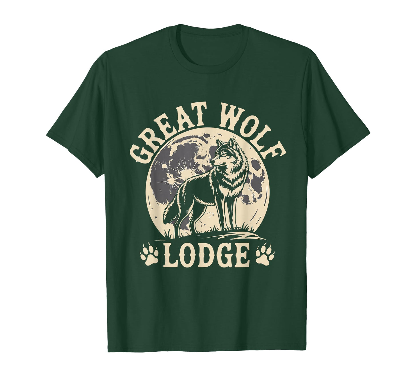 Great Wolf Lodge Howling Wolf Full Moon Nature Scene T-Shirt