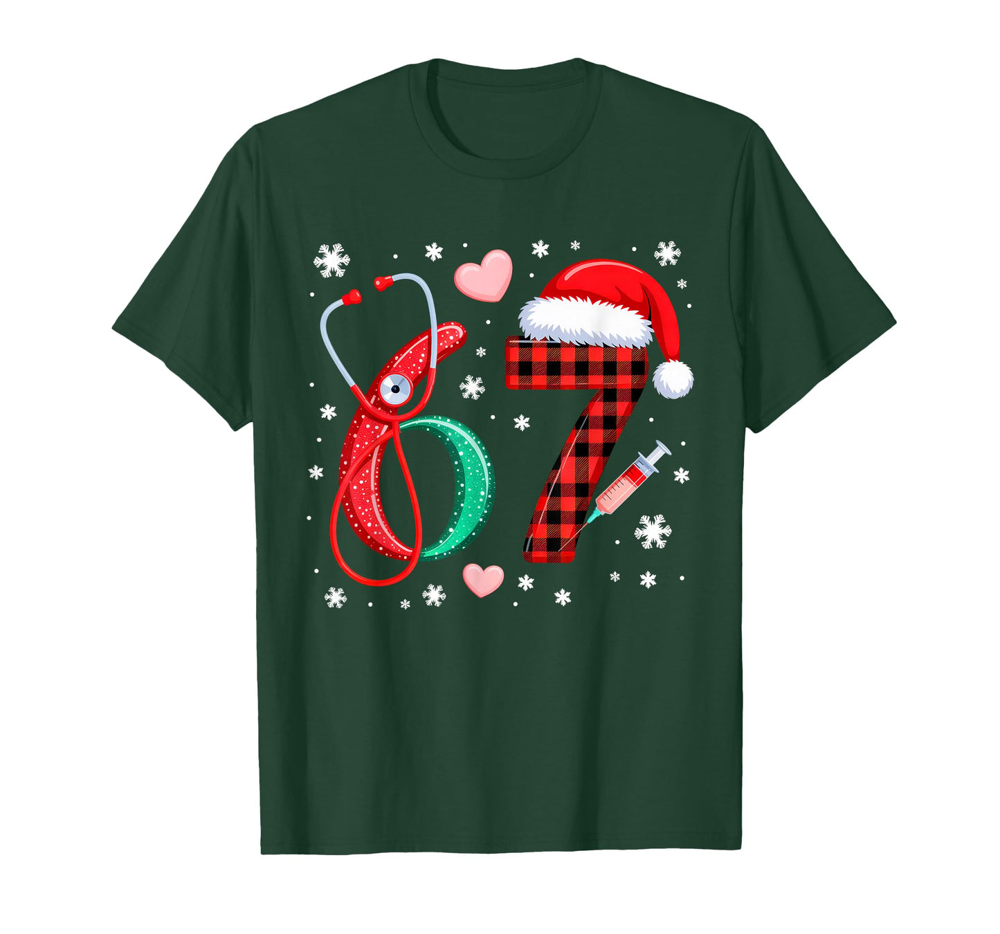 Funny 67 Meme Nurse Six Seven Nursing Festive Christmas T-Shirt