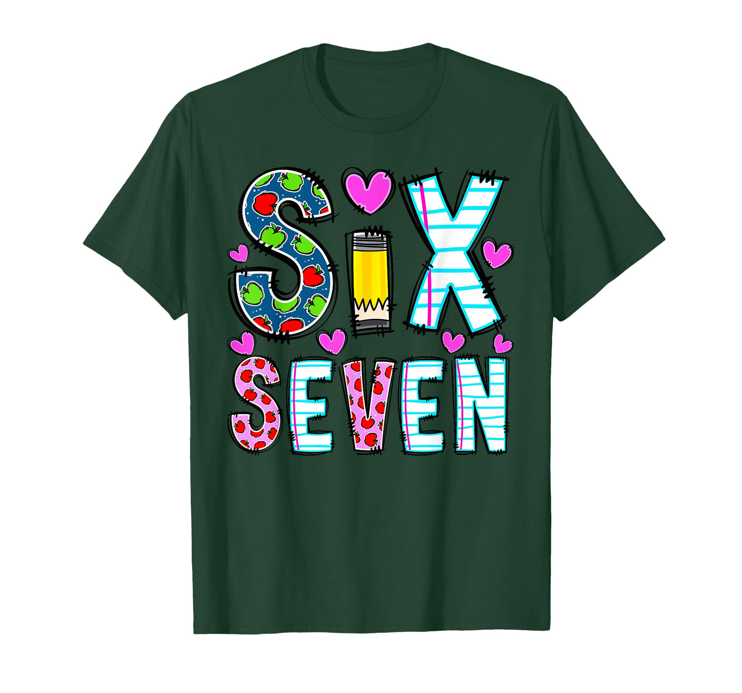 Funny Six Seven 6 7 Meme Teacher Design for Men Women Girls T-Shirt