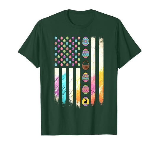 Men Women Easter Patriotic American Flag Easter Men Women T-Shirt