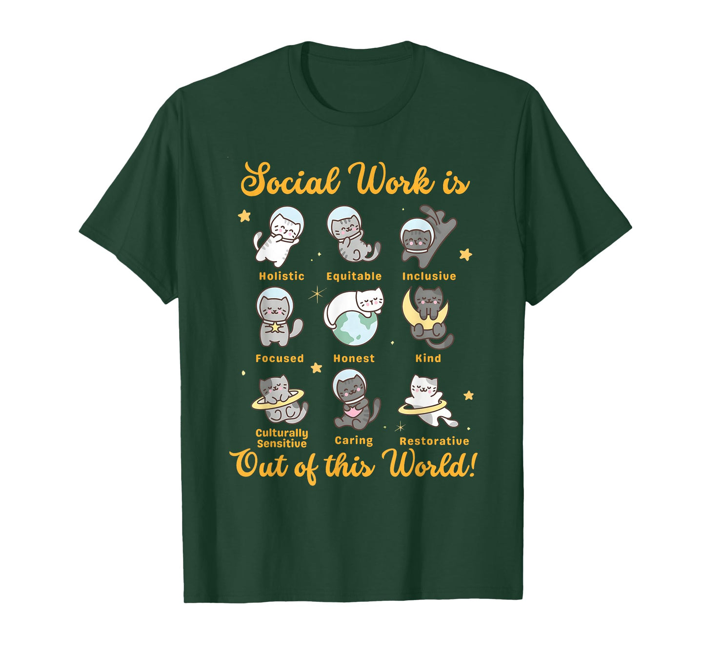 Social Worker Cat Funny Saying Cats Meme Social Work Month T-Shirt