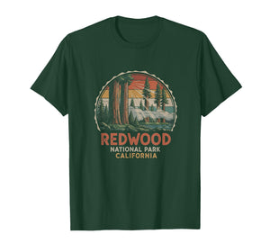 Redwood National Park California Drawing Art T-Shirt
