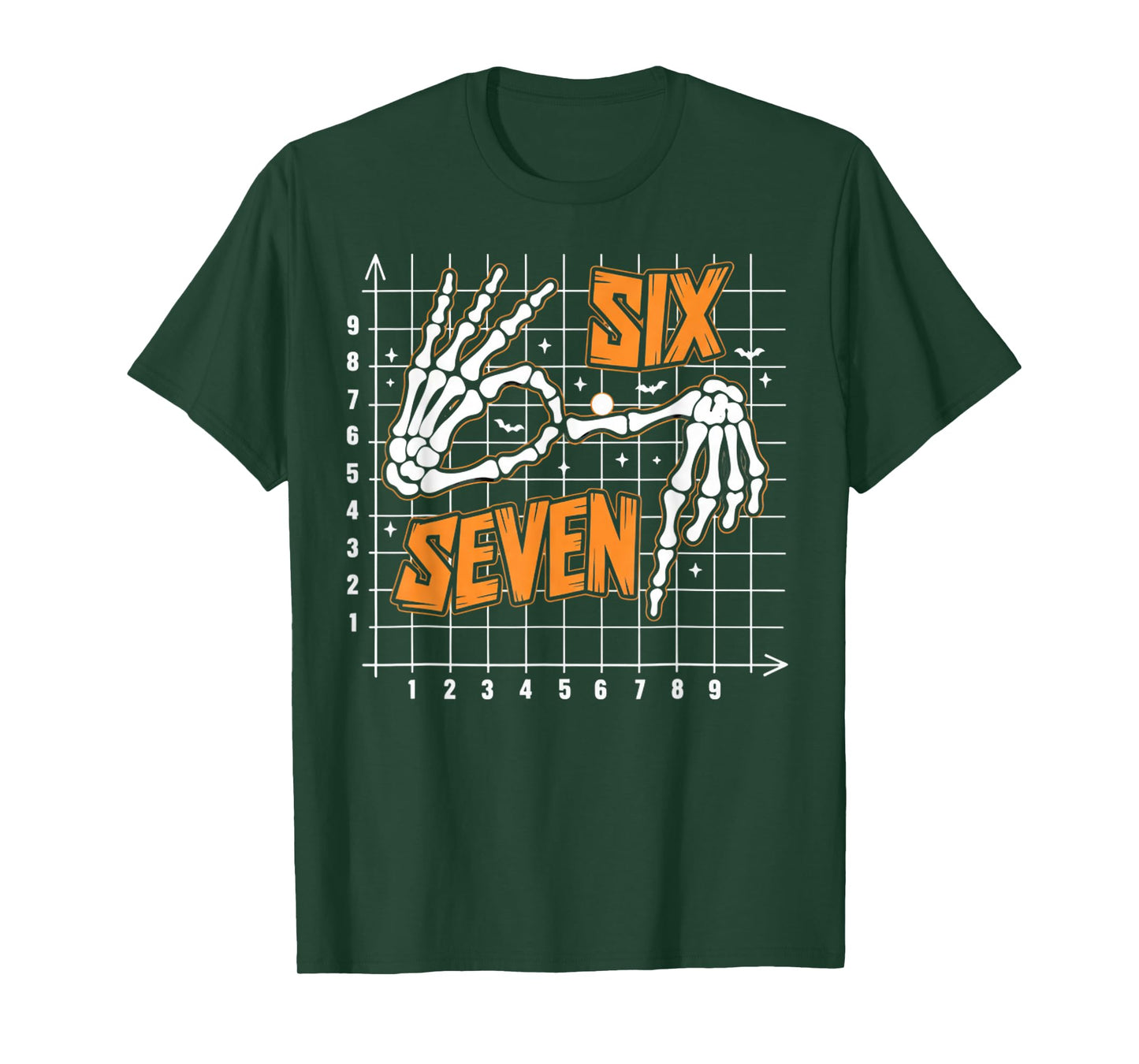 Six Seven Coordinate (6,7) Funny Skeleton Hands Sign 67 Meme T-Shirt